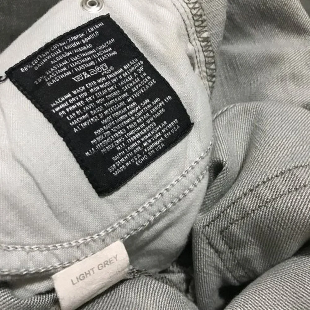 Ralph Lauren 867 Grey Straight Leg Jeans Size 28 Tall Girl